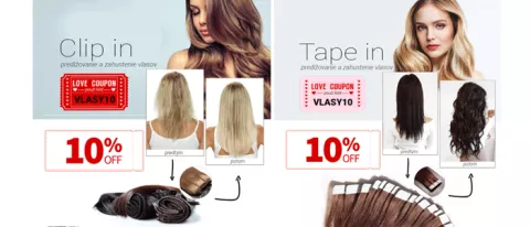 Dnes -10% na Cip-in vlasy a Tape-in vlasy Dnes -10% na Cip-in vlasy a Tape-in vlasy