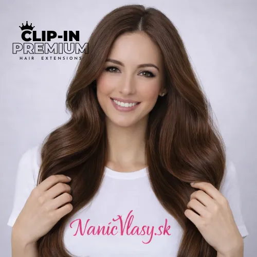 Clip-in vlasy Premium, odtieň #4