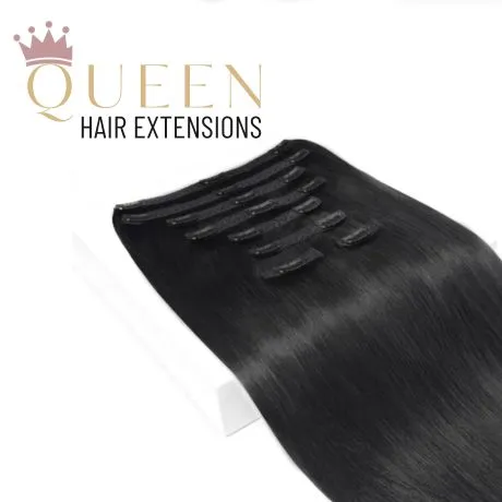 Clip-in vlasy Queen, odtieň #1, 45cm - 240g Clip-in vlasy Queen, odtieň #1, 45cm - 240g