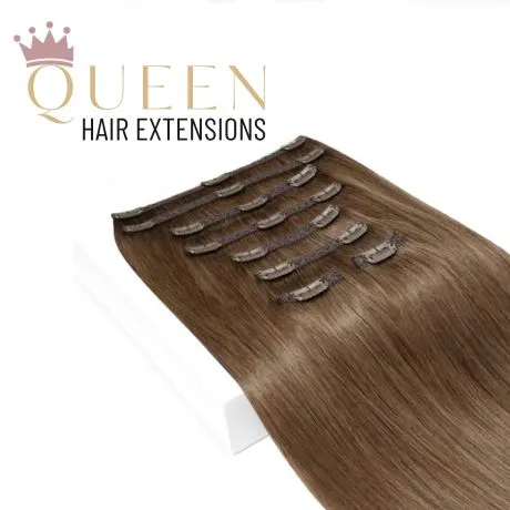 Clip-in vlasy Queen, odtieň #6, 45cm - 240g Clip-in vlasy Queen, odtieň #6, 45cm - 240g