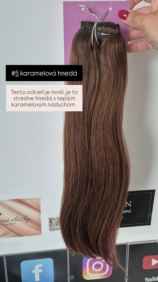 Odtieň #5 karamelová hnedá 🤎 www.nanicvlasy.sk