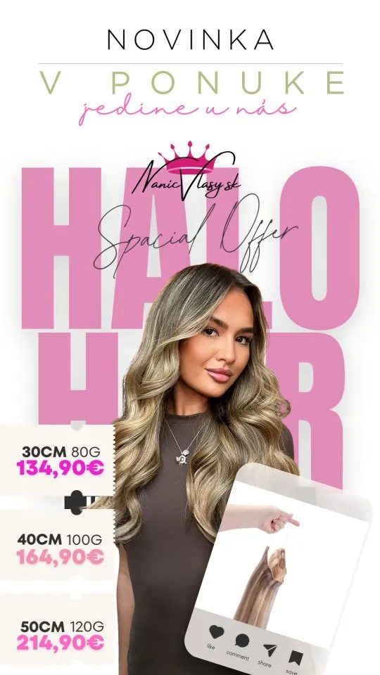✨ NOVINKA Halo hair extensions z nanicvlasy.sk – najrýchlejší a najjednoduchší spôsob, ako získať husté a dlhé vlasy už...