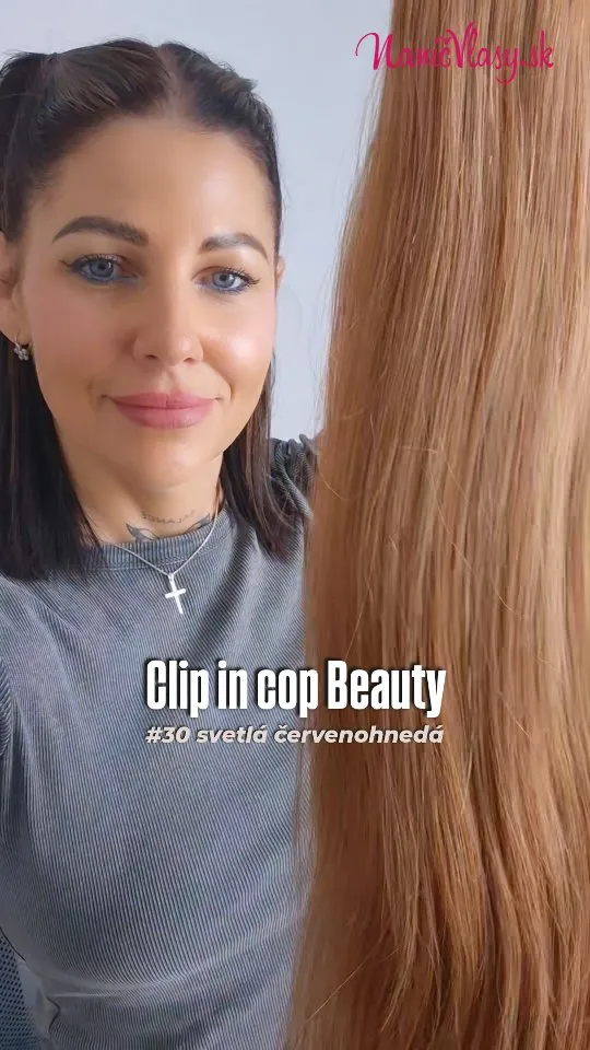 Krásna farba #30 svetlá červenohnedá 🥰🤎🍁🍂 Kúpite na www.nanicvlasy.sk 🛍 #nanicvlasysk #nanicvlasy #ponytail #extensio...