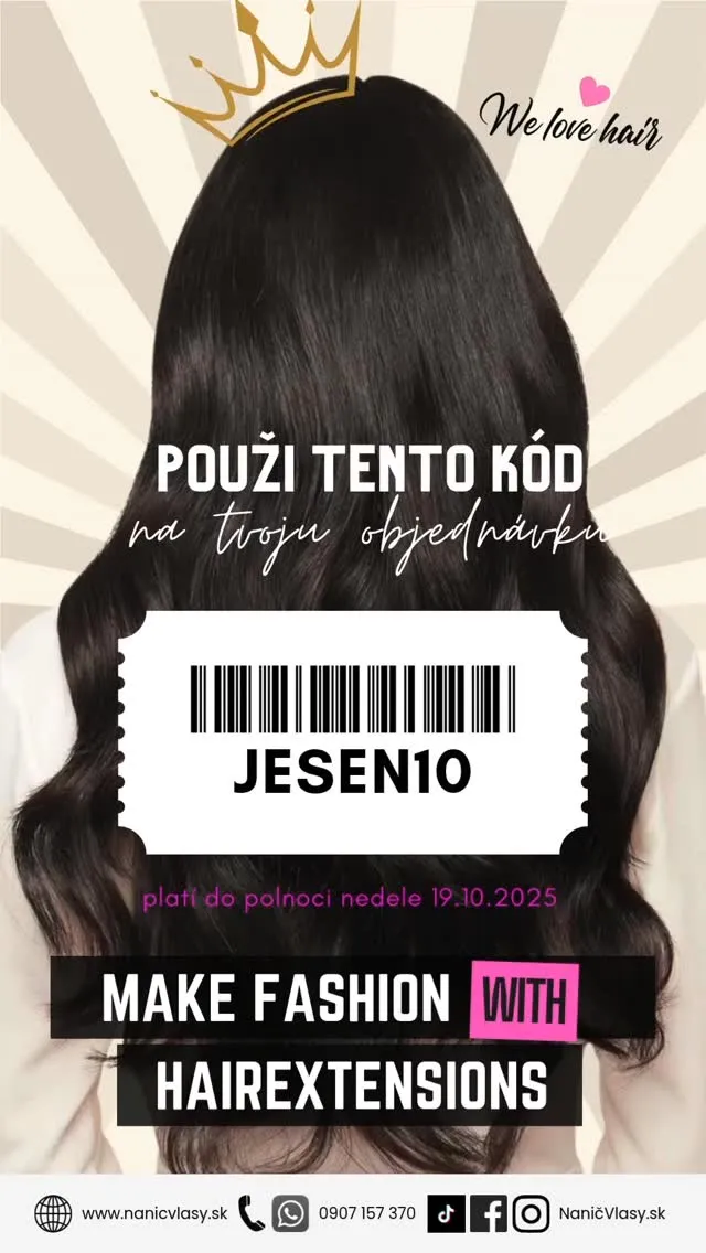 🤎 Jesenná zľava je tu 🤎 Baby, ak ste pokukovali po nových vlasoch, teraz je ten čas. Len do nedele polnoci (19.10.) môže...