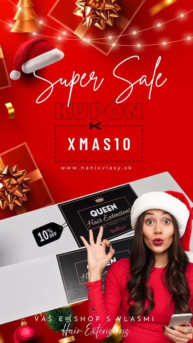 🎄 SUPER SALE 🎄 Vyberte si zo širokej ponuky clip in vlasov, tape in vlasov a príčeskov z ľudských vlasov ✨ Použite kód X...