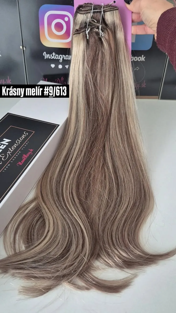Reálne foto melíru #9/613 🥰🤩 Pridávam link https://www.nanicvlasy.sk/clip-in-vlasy/clip-in-vlasy-premium-plus-180g-do-22...
