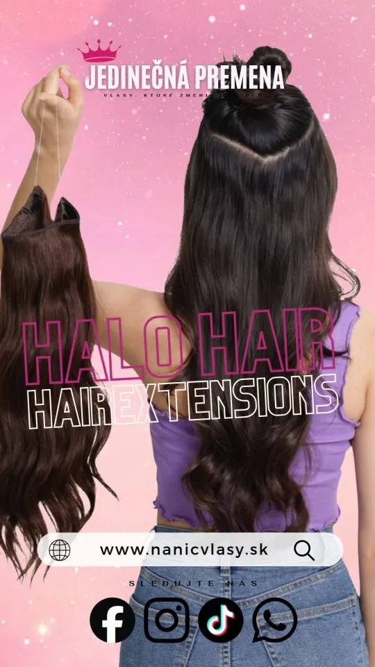 Halo Hair EXTENSIONS sú perfektnou voľbou, ak: • chceš okamžité predĺženie vlasov bez čakania, • túžiš po väčšom objeme...