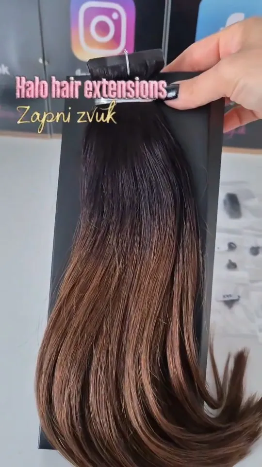 Halo Hair Extensions Balayage Espresso Dopraj si okamžitý objem a predĺženie bez lepenia či clipov. Hebké halo vlasy v o...