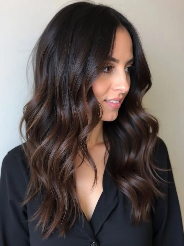 Balayage Espresso, krásna kombinácia hnedočierneho vrchu a gaštanových dĺžok vláskov 😊🤗🤍