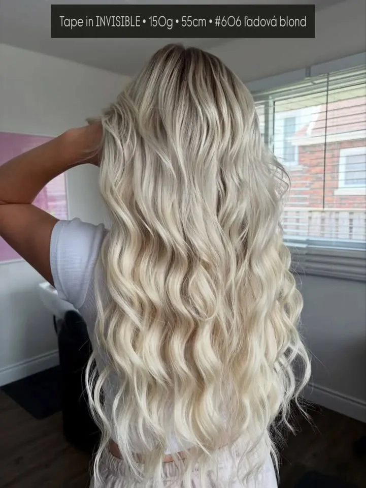 Krásne predlžko a prehustenie vlasov s neviditeľnými vlasmi tape in INVISIBLE 👌 Vhodné aj pre veľmi riedke, jemné a krát...
