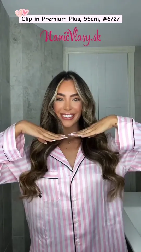 Ďaľšie krásne vlásky od Nanicvlasy.sk, Clip in sada Premium Plus, 55cm, melír #6/27 🤎💛 A hneď je deň krajší 🥰 Vlasy ro...