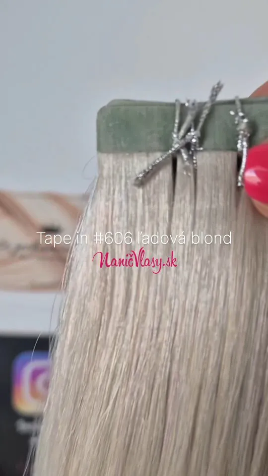 Tape in vlasy v ľadovej blond - rôzne dĺžky na webe www.nanicvlasy.sk 🤍🤍🤍 #nanicvlasysk #nanicvlasy #extensions #tapein...
