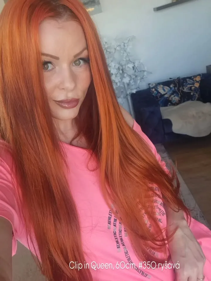 Nádherná a spokojná zákazníčka Janka s clip in Queen, 60cm, #350 ryšavá 🔥🧡🥰 #nanicvlasy #nanicvlasysk #clipinqueen #gin...