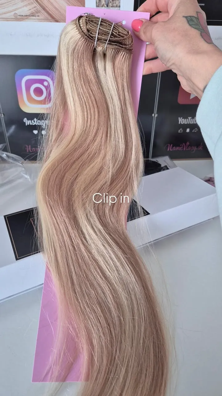 Clip in a tape in v melírovom odtieni #18/613 🤗🤗 Nájdeš na webe www.nanicvlasy.sk