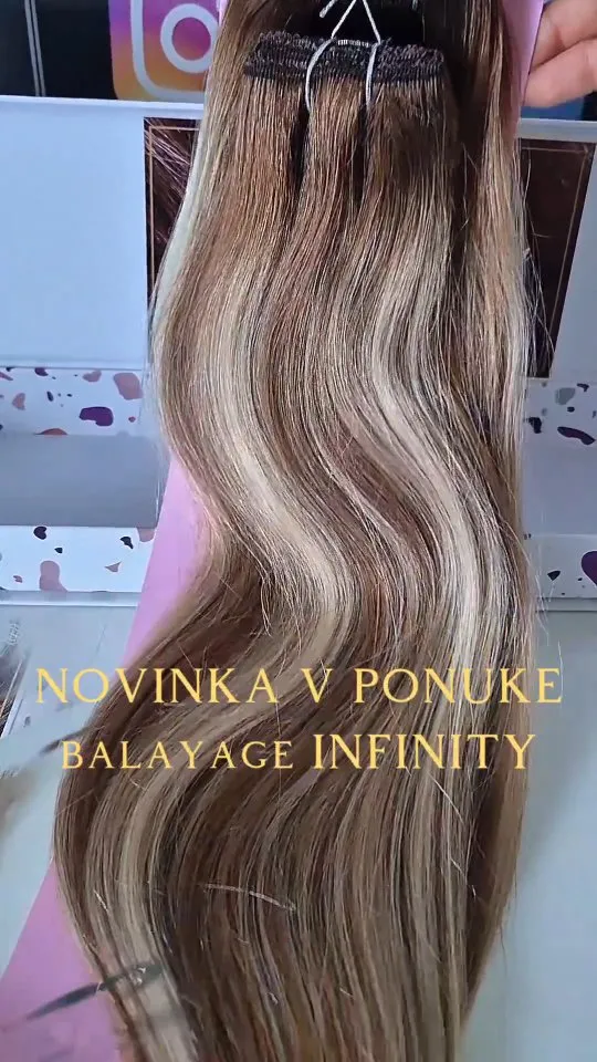 Nádherný nový balayage INFINITY, dostupný pri tape in sade, aj clip in Premium Plus 👌😊💕 #balayagehair #infinity #tapein...