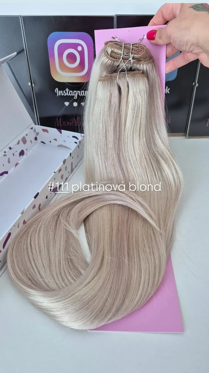 #111 platinová blond dostupný pri všetkých našich vlasových variantách 😍😍 www.nanicvlasy.sk