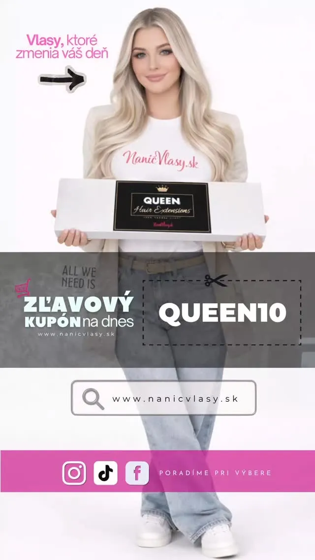 Poďte si urobiť radosť 🤍 👑 QUEEN10 👑 #nanicvlasysk #nanicvlasy #zľava #extensions #humanhair