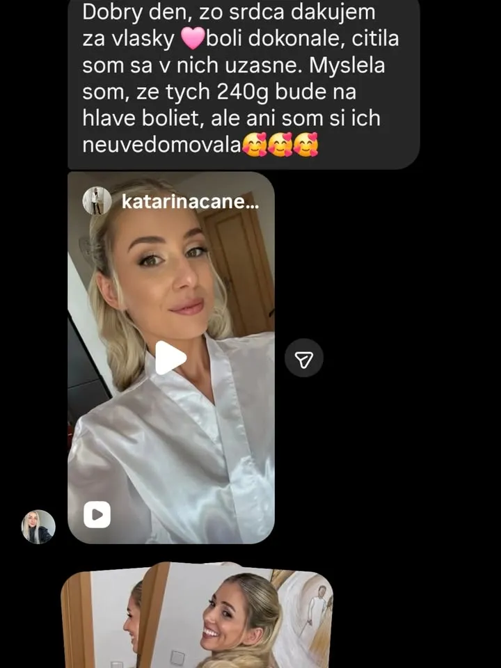 Krásna a spokojná nevesta Veronika s clip in sadou Queen v odtieni #16/60 😍😍🤍👌 Ďakujeme @veronikaharcekova ešte raz za...