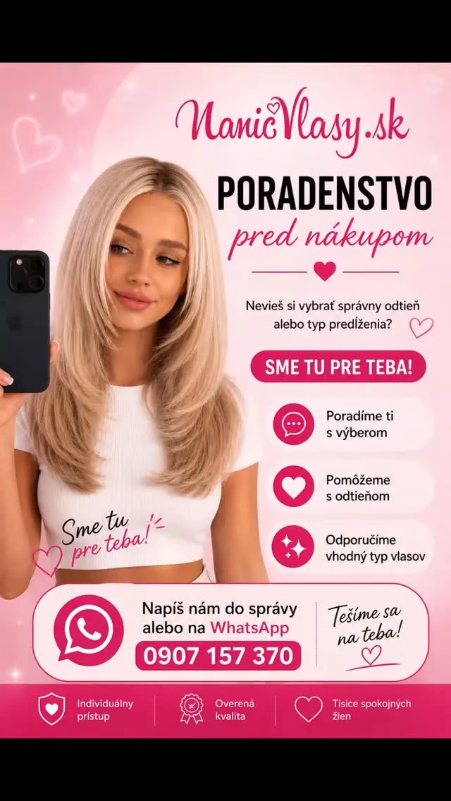 Nevieš si vybrať správny odtieň? Alebo si nie si istá, aký typ vlasov bude pre teba ten pravý? 🤍 Girl to girl... nemusí...