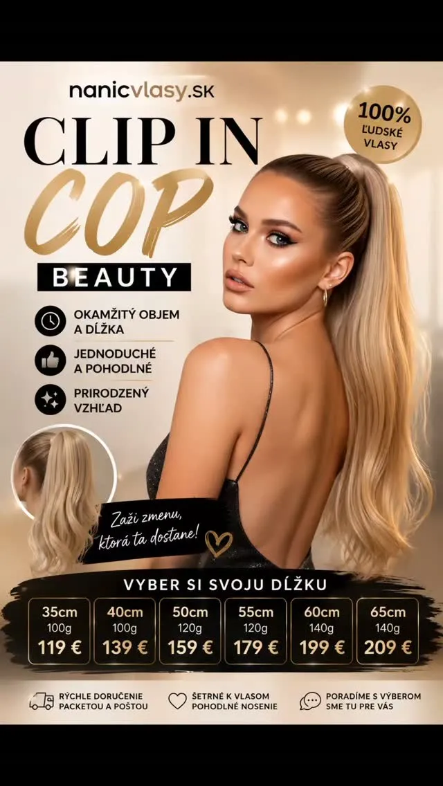 ✨ CLIP IN COP BEAUTY ✨ Vlasy za pár sekúnd? Áno! 🤍 Stačí pripnúť a vytvoríš si dlhý, hustý a dokonale upravený cop bez n...