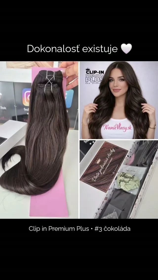 Dokonalé clip in Premium Plus #3 čokoláda 👌🍫 https://www.nanicvlasy.sk/clip-in-vlasy/clip-in-vlasy-premium-plus-180g-do-...