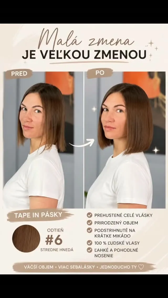 Malá zmena je veľkou zmenou. Aj krátke mikádo môže získať krásny objem a plnší vzhľad 🤎 Na tejto premene sme použili tap...