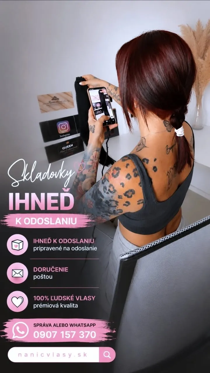 SKLADOVKY v ZĽAVE ☆ NanicVlasy.sk Potrebuješ nové vlásky čo najskôr? 🫠 ✔️ 100 % ľudské vlasy ✔️ Rýchle odoslanie pošto...