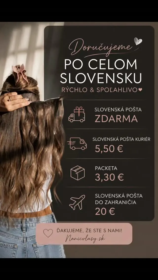 📦 Doručenie bez starostí 🤎 Objednávky z Nanicvlasy.sk odosielame rýchlo, bezpečne a s láskou ✨ 🚚 Slovenská pošta – ZDAR...