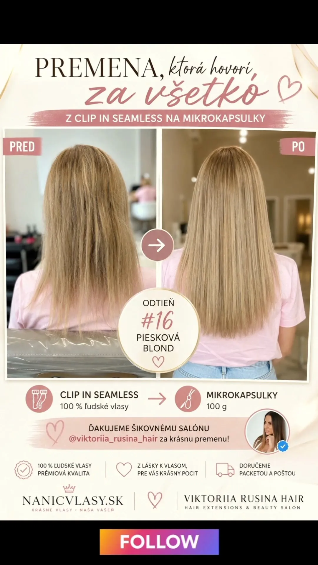 Kto povedal, že Clip in vlasy majú len jedno využitie? 👀 ✨ Keď sa kvalita stretne s profesionálnou prácou. Naše Clip i...