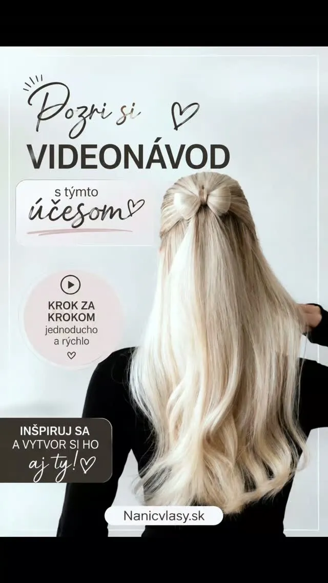 Krásne vlasy na počkanie, zapni si clip in vlasy, získaš hustotu a dĺžku... potom si sprav účes a je to 😉👌🤍 #nanicvlasy...