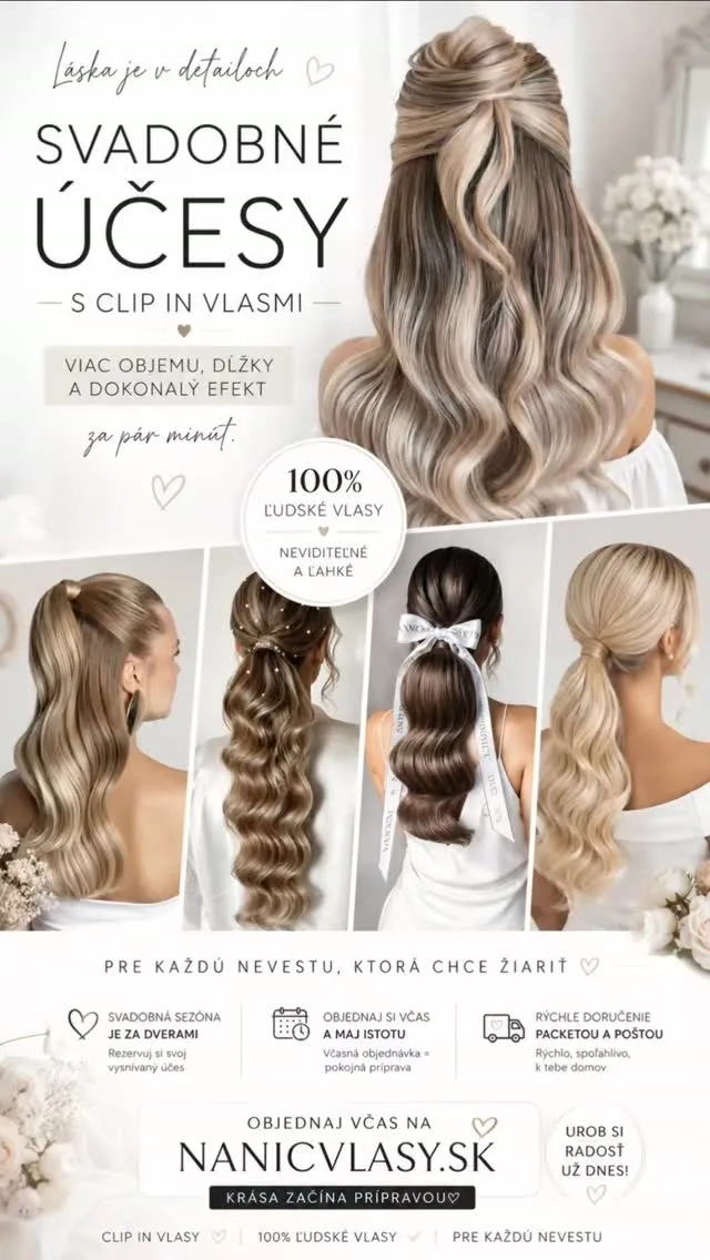 Svadobný účes + clip in = dokonalá kombinácia 🤍 Aj z jemných vlasov môže vzniknúť krásny, bohatý a výrazný svadobný účes...