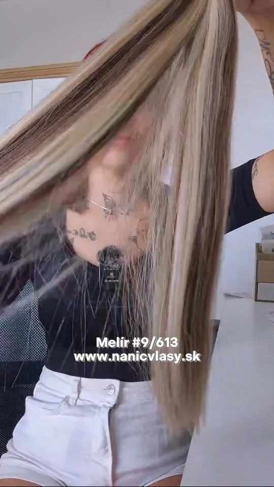 Veľmi obľúbený studený melír #9/613, prirodzená detská hnedá so svetlým blond melírom 🫶 Kúpiš pri všetkých našich príče...
