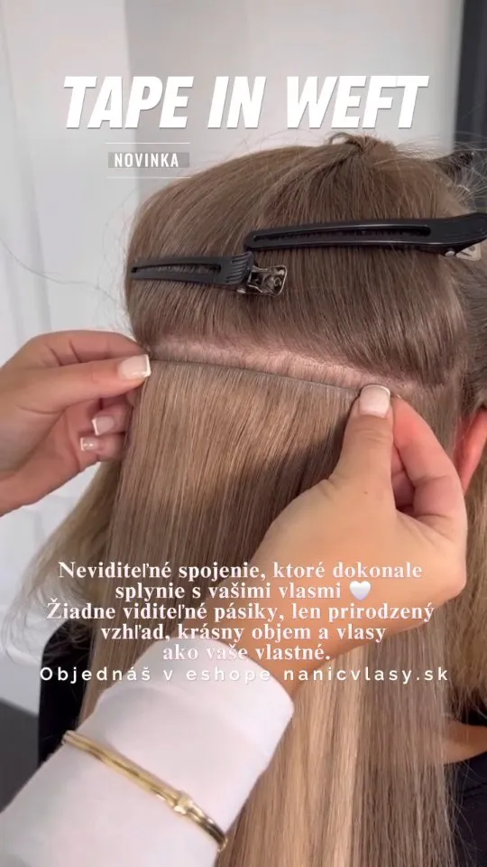 NOVINKA na Nanicvlasy.sk – TAPE IN WEFT Predĺženie, ktoré si zamilujete na prvé nosenie 🤍 Jeden široký (25,4cm) pás, ná...