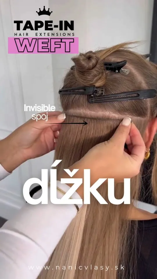 TAPE IN WEFT – VIAC VLASOV, MENEJ SPOJOV! ✨ Túžiš po hustých, dlhých vlasoch s prirodzeným efektom? 😍 Zoznám sa s Tape...