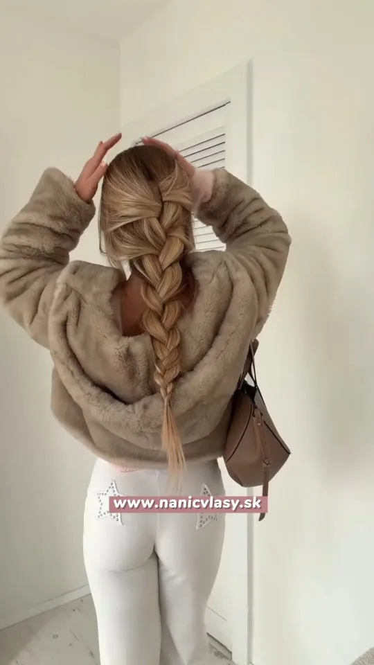 Francúzsky vrkoč s clip in sadou Premium Plus, 55cm, melír #18/613 ❤️ Jeseň je hneď o niečo krajšia 🫶😊 #nanicvlasy #nan...