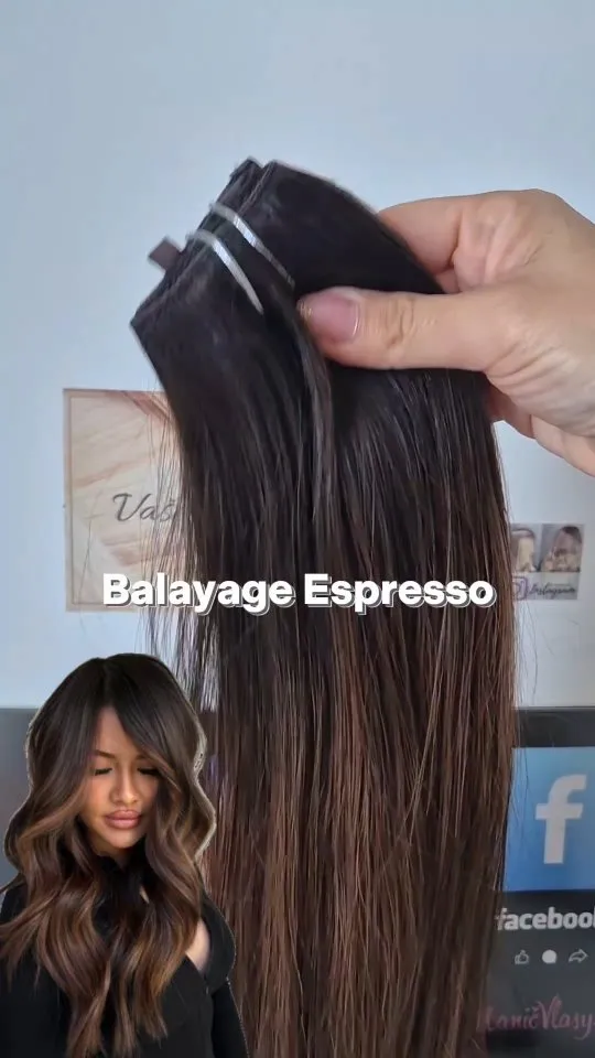 Balayage Espresso 🖤🤎 #nanicvlasy #nanicvlasysk #balayage #extensions #hairtutorial
