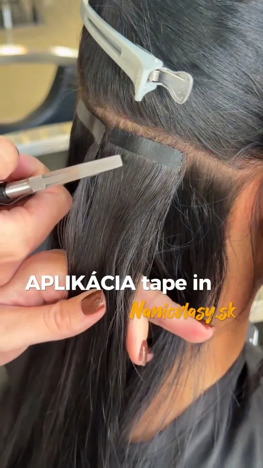 Aplikácia tape in vlasov klasických, 50cm, #1b hnedočierna 🤎🫶 Krásne vlasy na počkanie z www.nanicvlasy.sk #nanicvlasy...