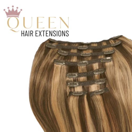 Clip-in vlasy Queen, Melír #4/27, 45cm - 240g Clip-in vlasy Queen, Melír #4/27, 45cm - 240g