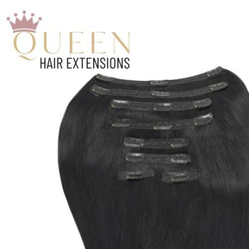 Clip-in vlasy Queen, odtieň #1, 45cm - 240g Clip-in vlasy Queen, odtieň #1, 45cm - 240g