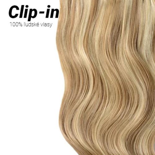 Clip-in vlasy Premium, odtieň #18/613, 35cm - 130g Clip-in vlasy Premium, odtieň #18/613, 35cm - 130g