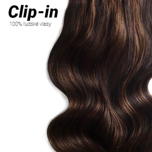 Clip-in vlasy Premium, melír #2/4/6, 35cm - 130g Clip-in vlasy Premium, melír #2/4/6, 35cm - 130g