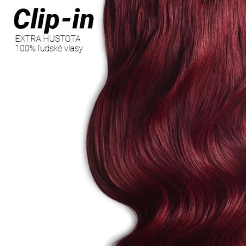 Clip-in Premium Plus, odtieň #99J, 35cm - 180g Clip-in Premium Plus, odtieň #99J, 35cm - 180g
