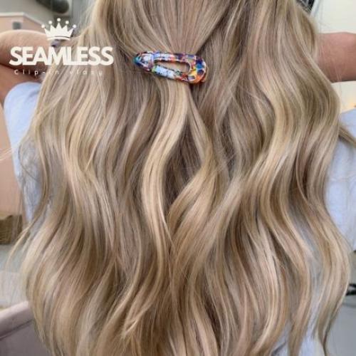Clip-in vlasy Seamless, odtieň #18/613, 40cm - 150g Clip-in vlasy Seamless, odtieň #18/613, 40cm - 150g