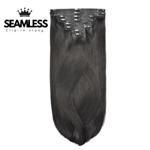 Clip-in vlasy Seamless, odtieň #1B, 40cm - 150g Clip-in vlasy Seamless, odtieň #1B, 40cm - 150g
