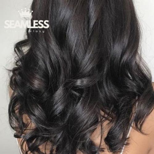 Clip-in vlasy Seamless, odtieň #1B, 40cm - 150g Clip-in vlasy Seamless, odtieň #1B, 40cm - 150g