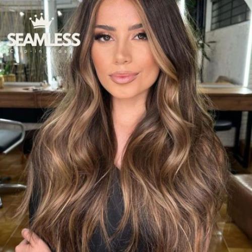 Clip-in vlasy Seamless, odtieň #4/27, 40cm - 150g Clip-in vlasy Seamless, odtieň #4/27, 40cm - 150g