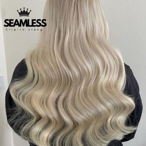Clip-in vlasy Seamless, odtieň #60/101, 40cm - 150g Clip-in vlasy Seamless, odtieň #60/101, 40cm - 150g