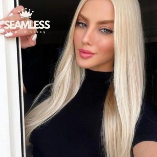 Clip-in vlasy Seamless, odtieň #60, 40cm - 150g Clip-in vlasy Seamless, odtieň #60, 40cm - 150g