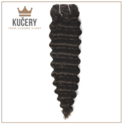 Clip in kučery, odtieň #2 Tmavohnedá Clip-in Kučeravé, odtieň #2, 35cm