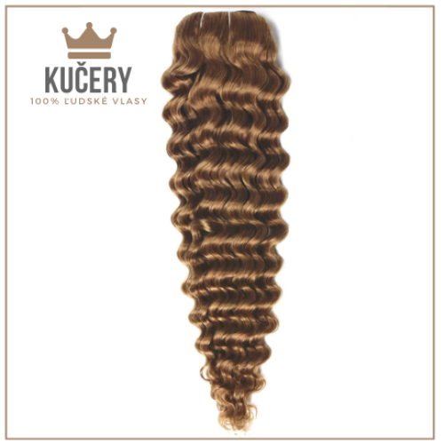 Clip in kučery, odtieň #30 Červenohnedá svetlá. Clip-in Kučeravé, odtieň #30, 35cm